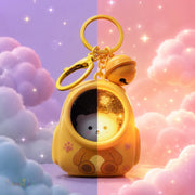 Toy Imagine Cute LED Glowing Animal Keychain for Kids (Pack of 4) Kawaii Cat Astronaut Bag Charm with Bell Backpack & School Bag Accessory Return Birthday Gift for Girls, Boys, Teens (Random Designs)