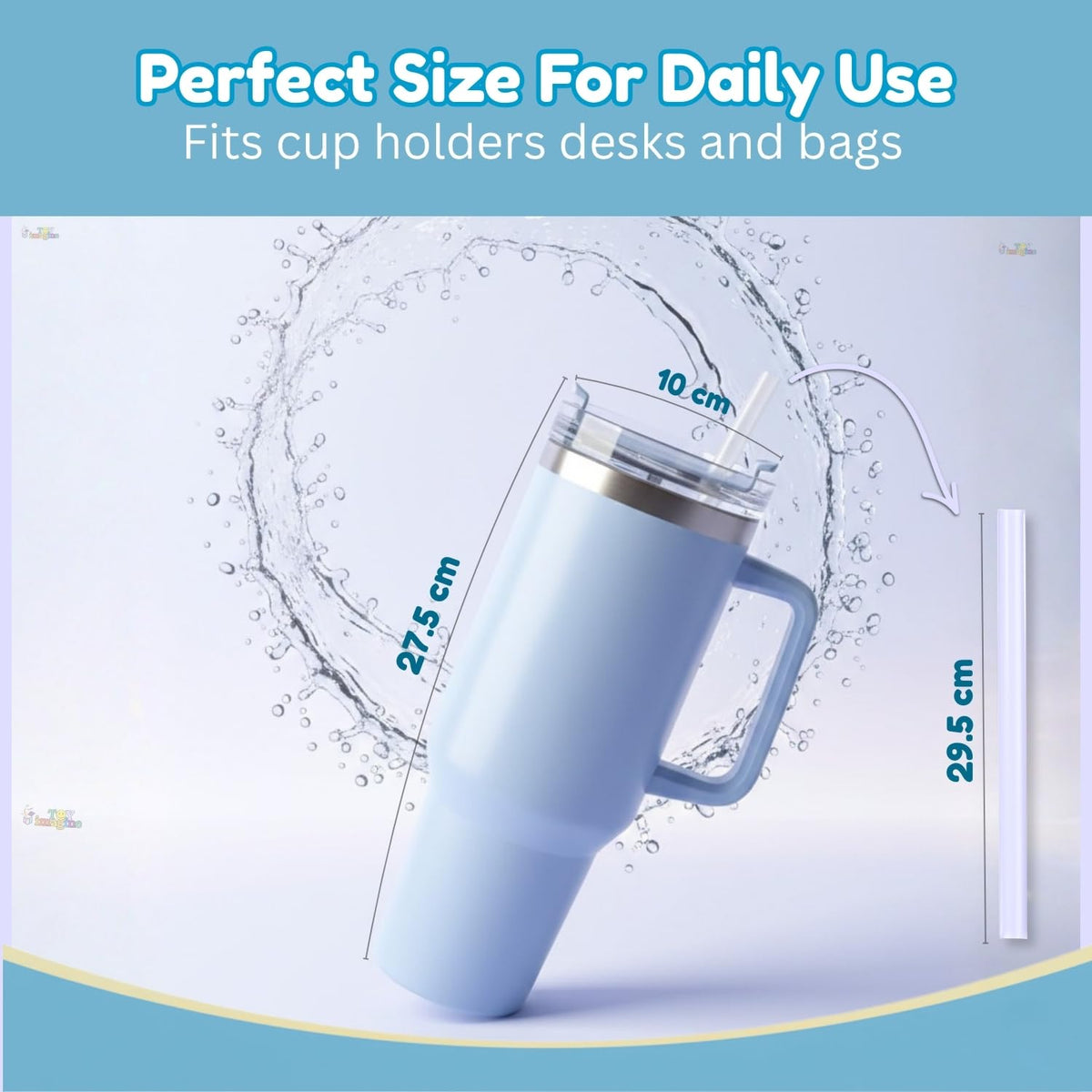 Toy Imagine Stainless Steel Insulated Tumbler with Handle, Lid & Straw | Hot & Cold Large Travel Mug Water Cup for Gym, Office & Outdoor Use | Leakproof | 1200 ml(Blue)
