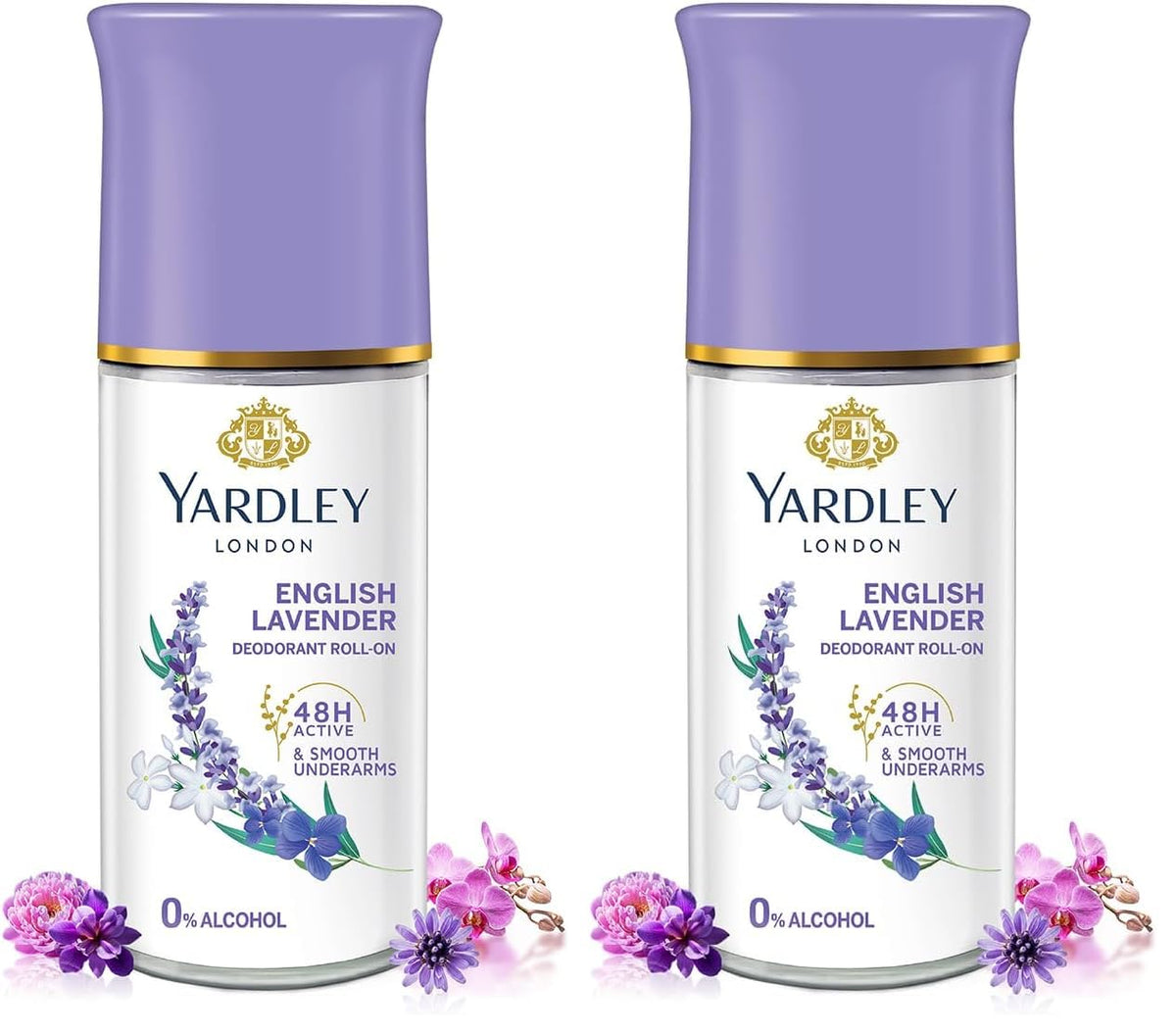 Yardley London English Lavender Anti Perspirant Deodorant Roll On For Women, Floral, 50ml (Pack of 2)