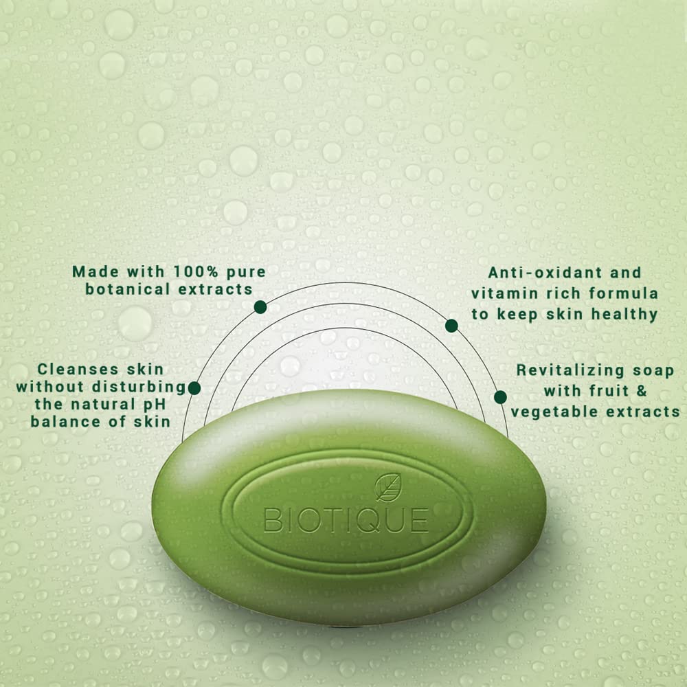 Biotique Basil & Parsley Revitalizing Bathing Bar| Ayurvedic and Organically Pure| Maintains Skin’s Natural pH |100% Botanical Extracts| Suitable for All Skin Types | 75gm