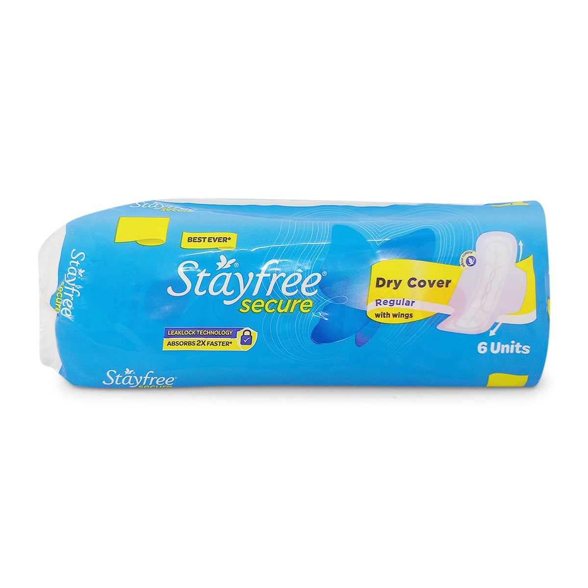 Stayfree Secure Dry Wings Regular Sanitary Pads - 6 Count