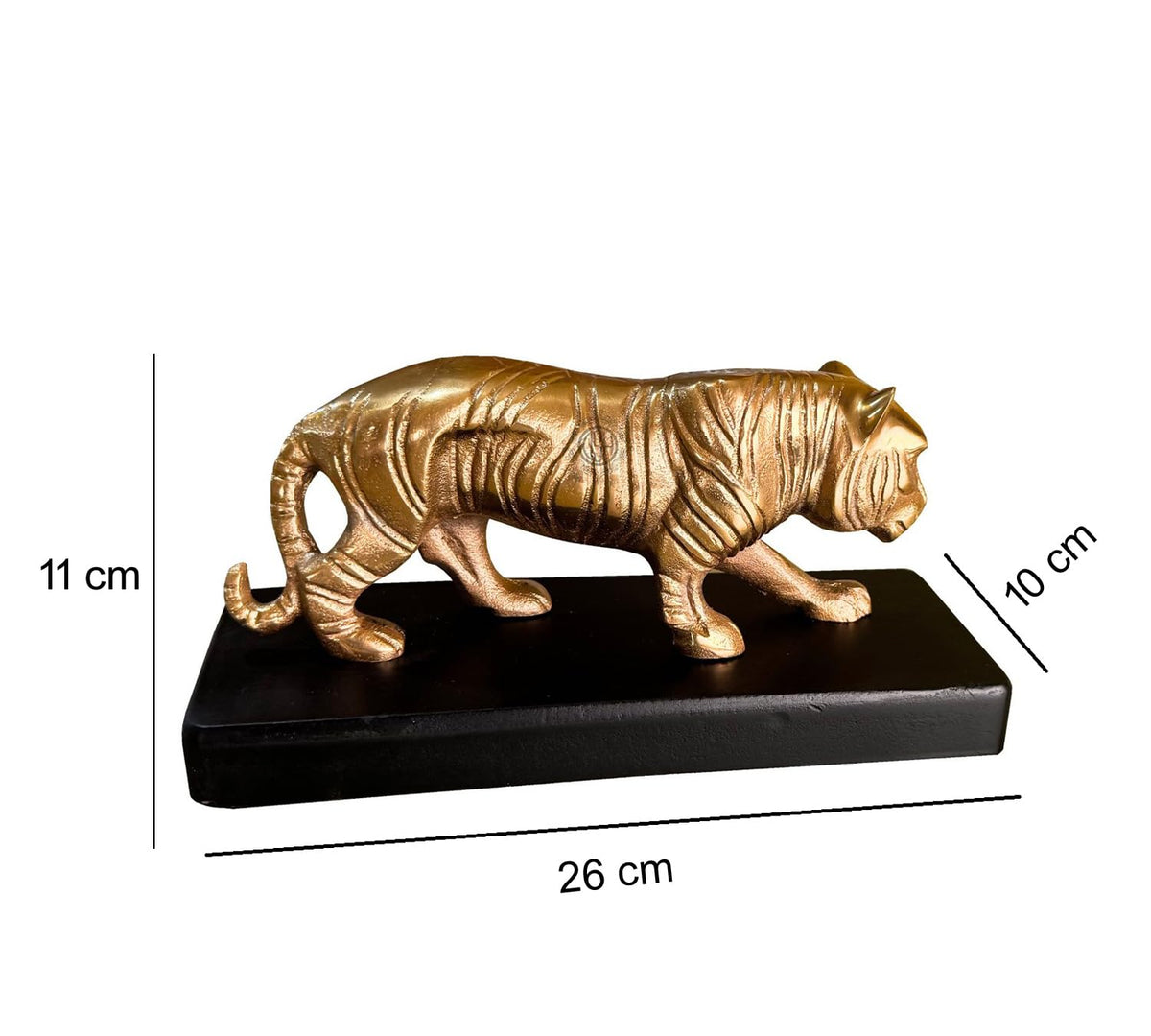 DSH Pure Brass Tiger Showpiece for Home Decor Living Room Decorative Items Best Gift Items for Home Decoration (Small)
