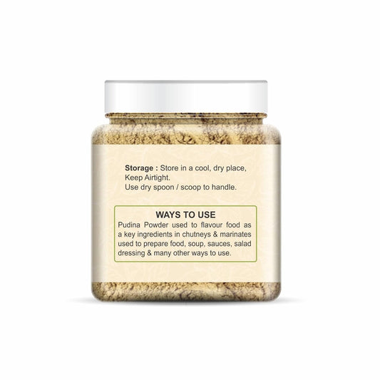 NatureVit Pudina Powder for Cooking 500gm [250g x 2 Jar] | Dried Mint Leaf Powder | Natural Flavor Enhancer | Refreshing & Aromatic | Ideal for Chutneys, Raitas, Masala Mixes
