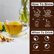 BLUE TEA - Dandelion Root Tea - 100 grams | IMPROVES DIGESTION | Liver Detox Herbal Tea - Caffeine Free - Non-Bitter - Mild Flavor | Ziplock Pack