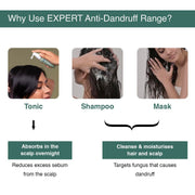 Bare Anatomy Anti-Dandruff Shampoo | Up To 100% Dandruff Reduction | ZPTO-Free | pH 5.3 | Salicylic Acid, Piroctone Olamine & Biotin | Non-Drying Formula | For Strong, Smooth Hair | Unisex