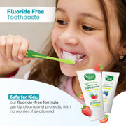Mother Sparsh Natural Toothpaste for Kids Strawberry+Blueberry (Pack of 2, 50g each) , Strengthens Gums, Whitens Teeth | Baby Toothpaste Free from Preservatives & Fluoride
