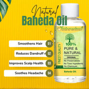 IndianJadiBooti Pure Baheda Hair & Scalp Oil | Traditional Botanical Infusion for Hair Luster, Scalp Wellness & External Grooming Rituals |100ml