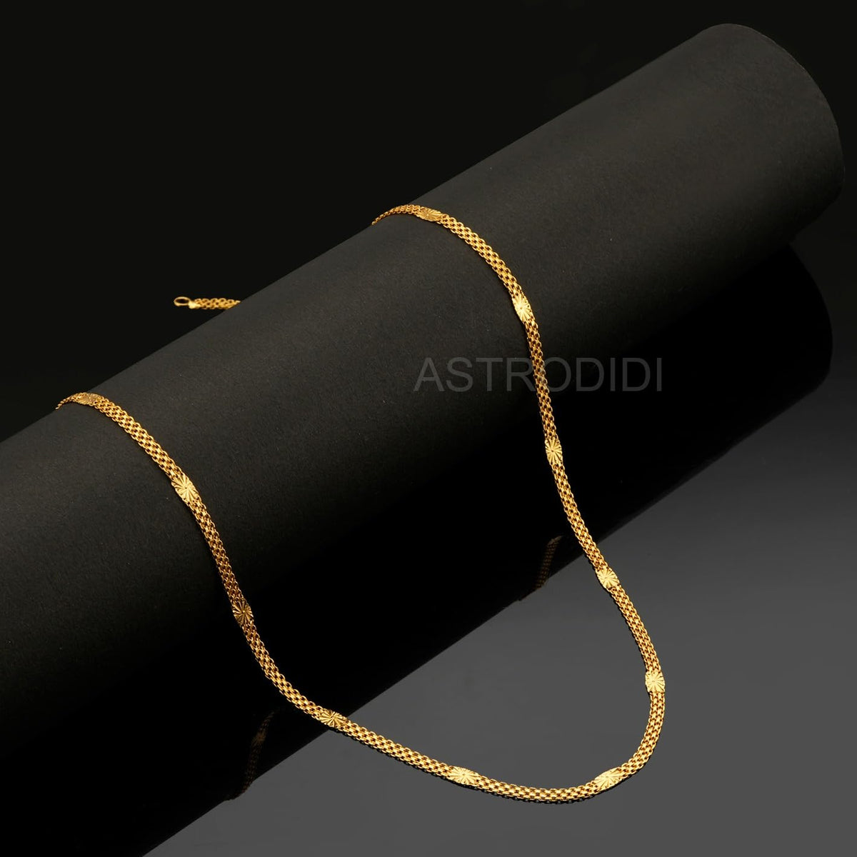 ASTRODIDI Gold Plated Chain | 24 Inch Stylish Light Weighted Golden Brass Neck Chain For Girls Women Men Boys (CHAIN-BALA-15)
