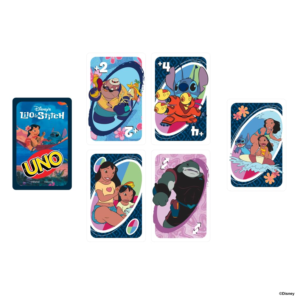 Mattel Games UNO Lilo & Stitch Card Game, Ages 7+, 2-10 Players