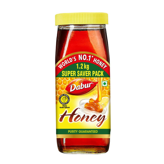 Dabur Honey - 1.2kg | Pure | World's No.1 Honey Brand with No Sugar Adulteration | For Fitness & Health | Natural Immunity Booster | Rich in Antioxidants & Minerals