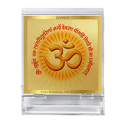 DIVINITI 24K Gold Plated Religious Car Dashboard Frame | Premium God Idol Frame for Car, Home Mandir & Office Table | Spiritual Gift, Decorative Showpiece | Om Gayatri Mantra