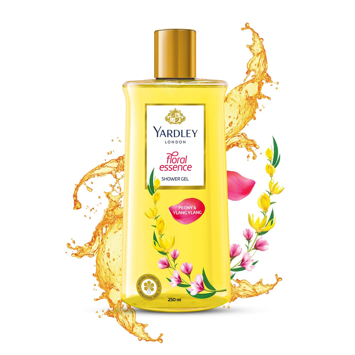 Yardley London| Shower Gel| Floral Essence| With Natural Oils Of Peony & Ylang Ylang| No Parabens| No Silicones | 250ml