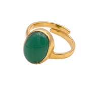 ASTRODIDI Green Hakik Stone Ring in Panchdhatu with Lab Report for Men and Women | Lab Certified Green Agate Hara Akik Aqeeq Haqiq Gemstone (Weigh: 7-8 Carat and Ring Size: Adjustable)