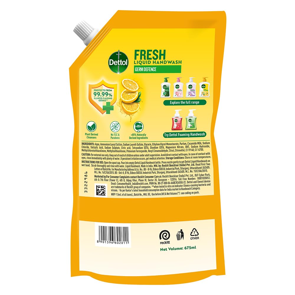 Dettol Fresh Liquid Hand Wash 675ml