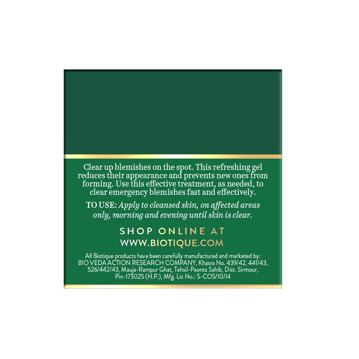Biotique Tea Tree Targeted Skin Clearing Gel for Normal to Oily Skin, 15g