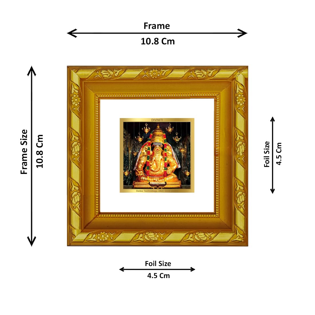 Diviniti Baba Balak Nath Gold Plated Wall Photo Frame, Table Décor| DG Frame 103 Size 1A and 24K Gold Plated Foil| Religious Photo Frame Idol For Pooja, Gifts Items (10.8 CM X 10.8 CM)