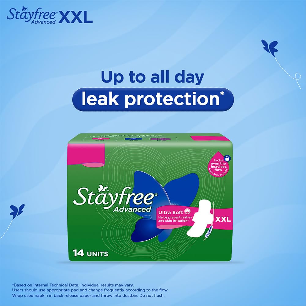 Stayfree Advanced XXL Ultra Comfort Sanitary napkins with Wings (14 Count)