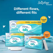 Stayfree Tampons by OB| Normal flow|20 piece| Dynamic Fit Technology| Rashfree| No skin irritation| Upto 100% leakage protection| Silk touch technology| Stain free