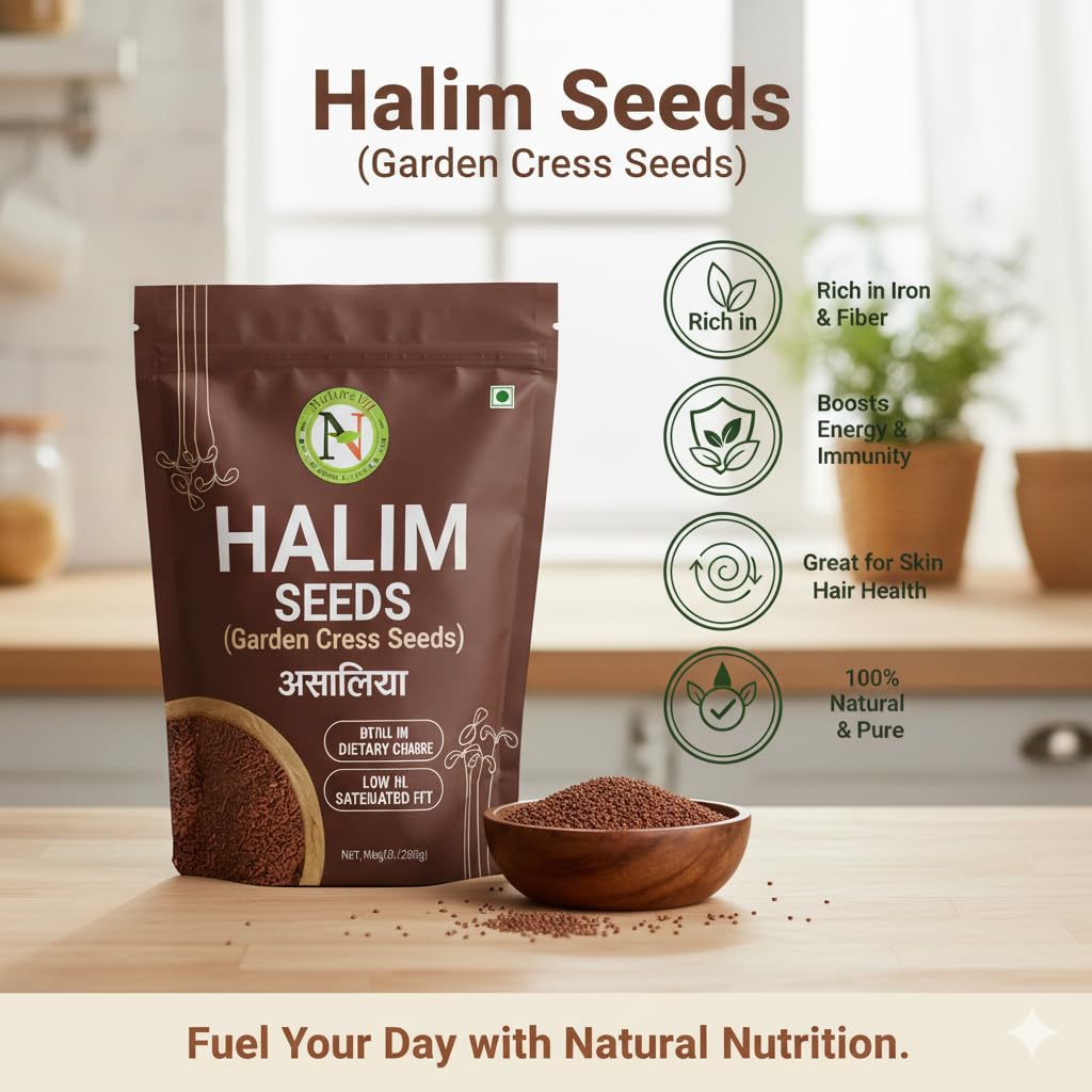 Nature Vit Halim Seeds 5 Kg | Aliv/Garden Cress Seeds | Rich In Iron, Fiber & Omega-3 | Natural Immunity Booster