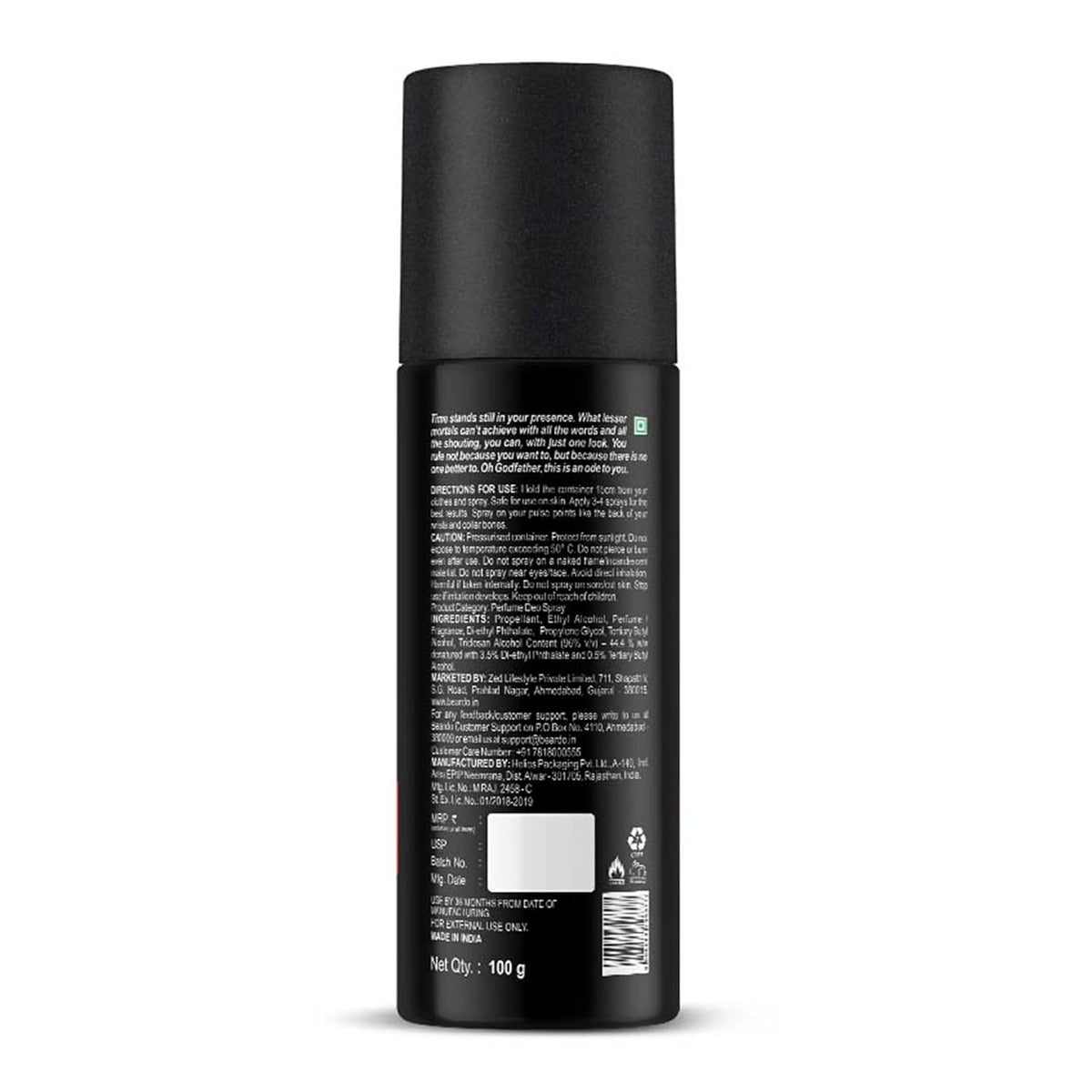 BEARDO Godfather Perfume Deo Spray For Men, 150Ml | Citrus Aromatic Spicy | Body Spray Deodorant | Long Lasting Perfume | Gift For Men | Gift For Friends