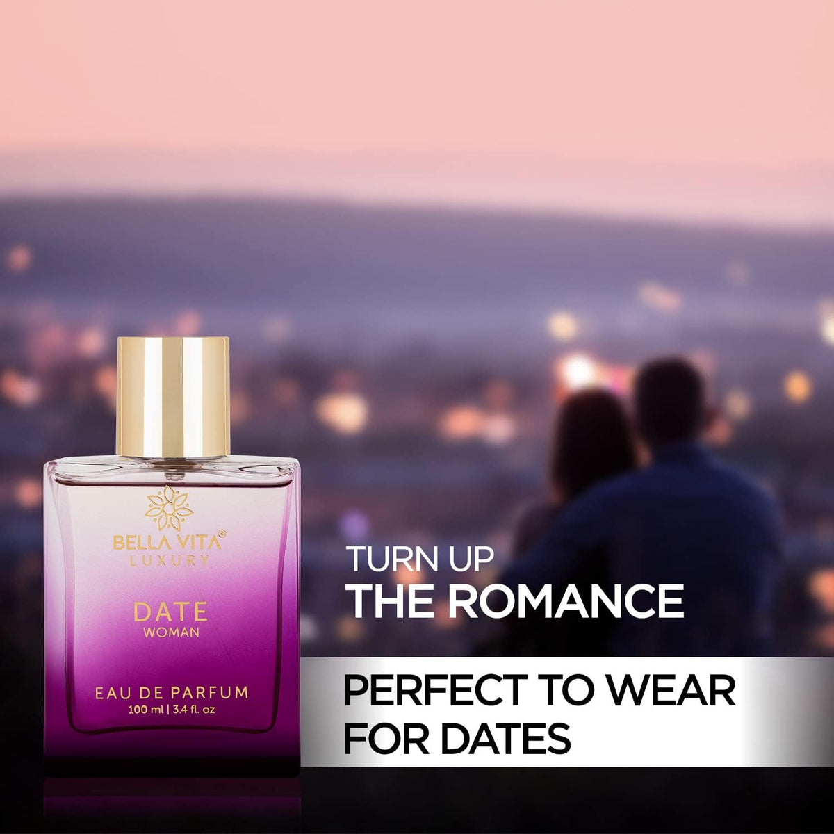 Bella Vita Luxury Date Woman Eau De Liquid Perfume With Pink Pepper, Jasmine & Vanilla|Premium, Long Lasting Floral & Fruity Fragrance For Women, 100Ml (Pack Of 4)