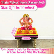 Bhakti Lehar Red Velvet Pooja Cloth | Aasan for God Idol Sitting, Mandir Shelf, Puja Chowki Table and Home Temple Decoration - Pack of 1 (10 x 10 Inch)