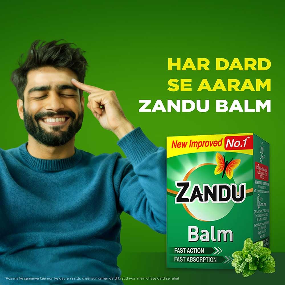 Zandu Balm, 50ml x Pack of 2, Effective relief from Headache, Body Pain, Sprain and Cold