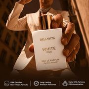 Bella Vita Luxury White Oud | Long Lasting Unisex EDP 100ml | with Orange, Patchouli, Musk | Oud & Fruity Premium Fragrance Perfume for Unisex | Great for Everyday Use