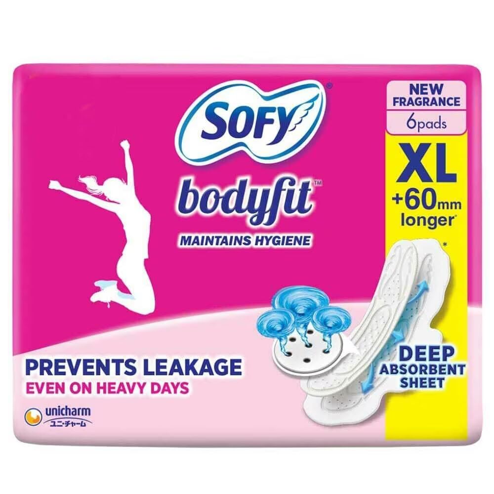 Sofy Body Fit Slim Sanitary Pads - 6 Pads (Extra Large)