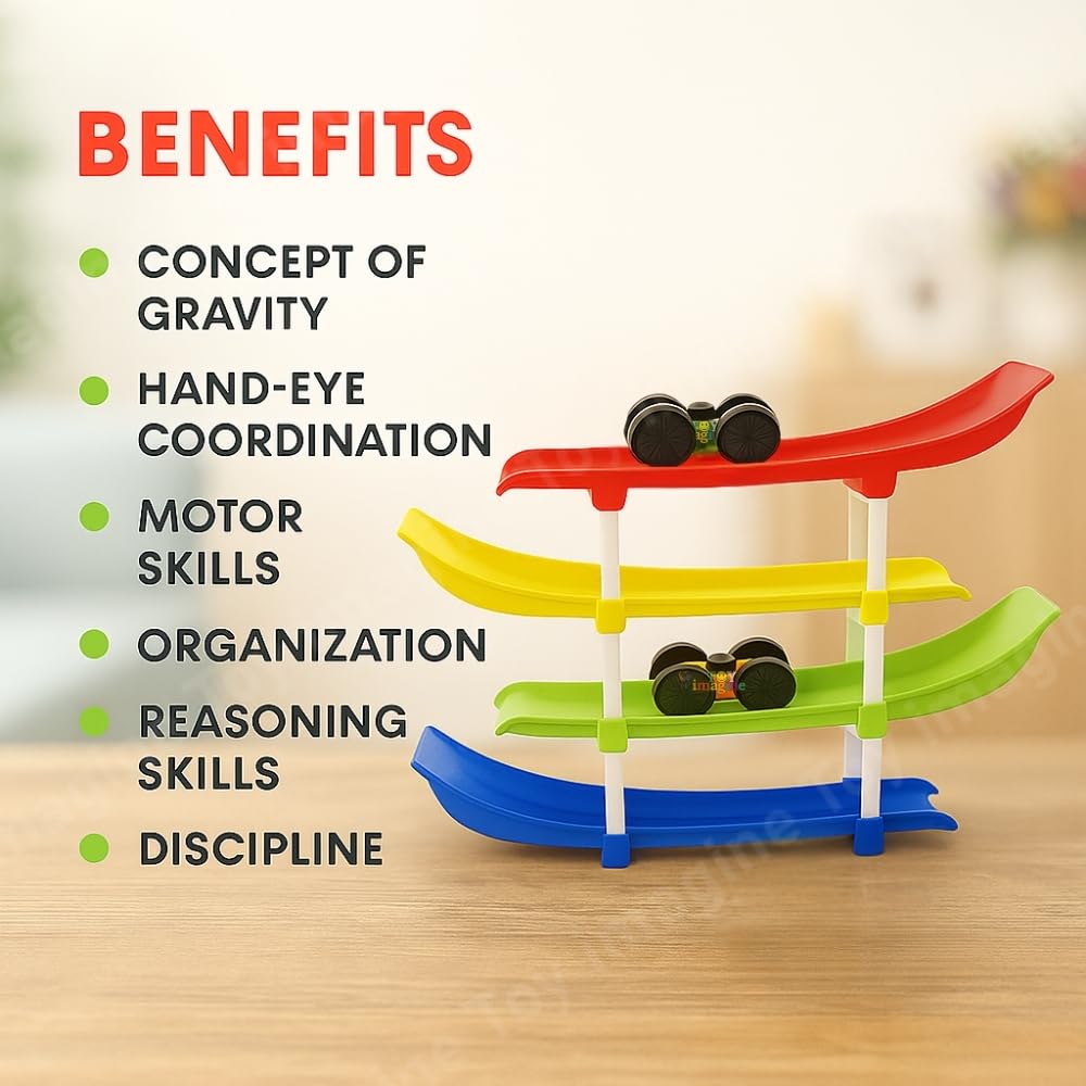 Toy Imagine 4-Level Car Ramp Racer Toy with 4 Cars