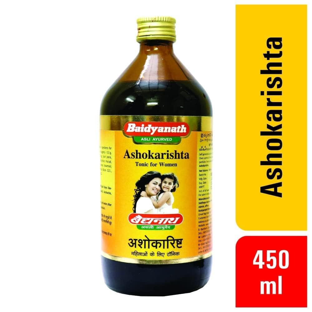 Baidyanath Asli Ayurved Ashokarishta Asava Liquid I Ayurvedic Menstrual Cycle I 450 Ml(Pack Of 3)