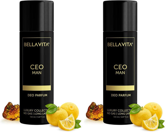 Bella Vita Luxury Ceo Man Body Parfum No Gas Spray Deodorant | Office Wear Body Parfum Deo For Men With Long Lasting Notes Of Tonka,Agarwood | Premium & Luxury Fragrance For Men | 150 Ml, 1 Count