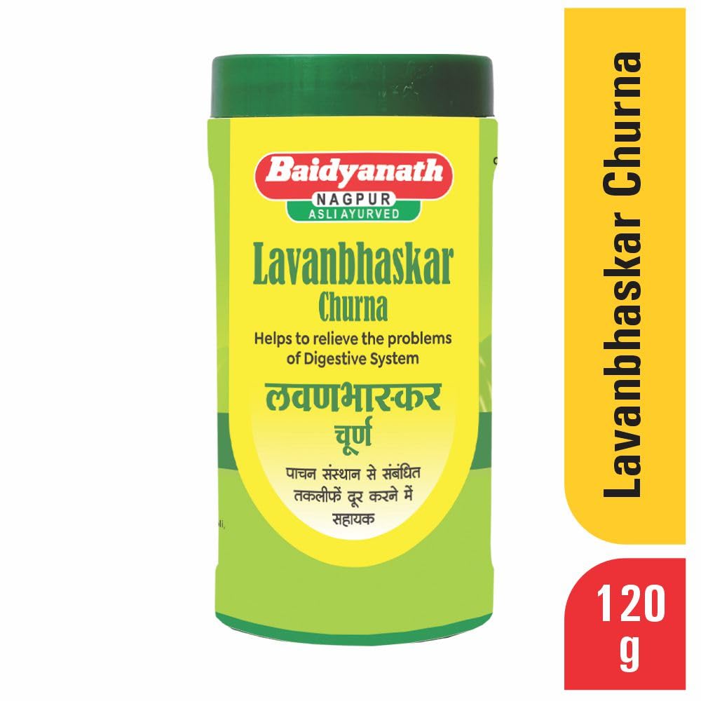 Baidyanath Asli Ayurved Lavanbhaskar Churna 120gm | Ayurvedic Herbal Supplement for Gas, Bloating & Digestive Health