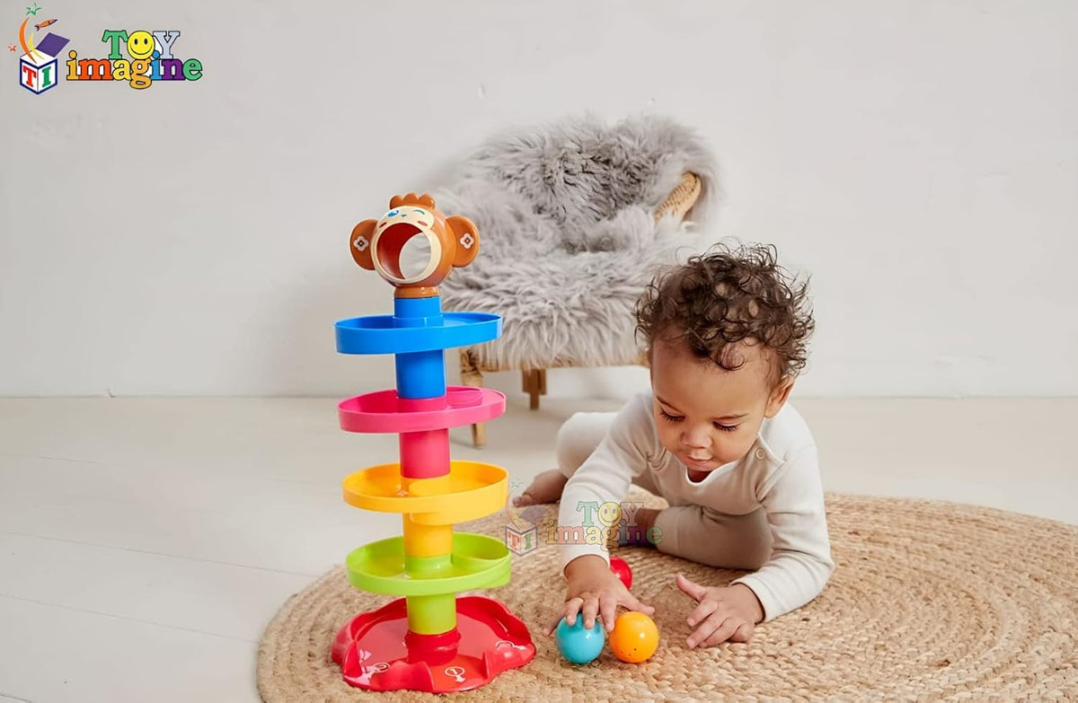 Toy Imagine Ball Drop & Roll Ramp Game | Swirling Tower Toy with Balls for Kids Age 2-5 Years | Motor Skill Development Ball Activity Toy for Babies & Toddlers | Colorful Ball Drop Toy (Pack of 1)