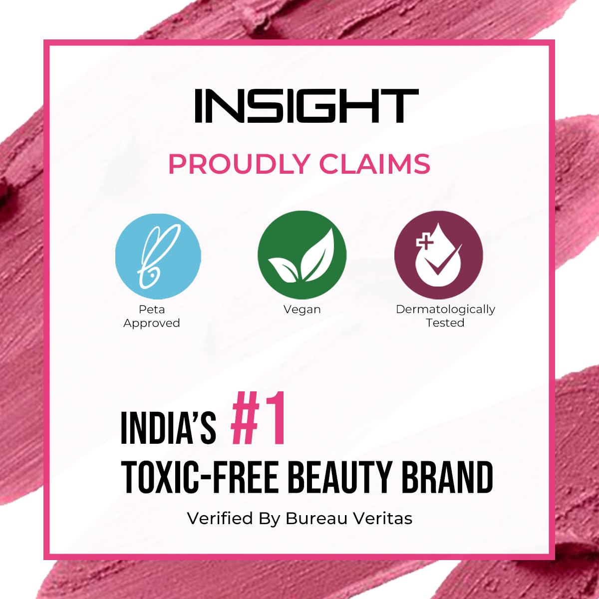 INSIGHT Long Lasting Lip Crayon – All-Day Comfort | Matte Finish | Waterproof | Non-Transfer | Non-Sticky | Enriched with Vitamin E & Kojic Acid | Sharpenable Tip | Full Coverage | Lightweight Lipstick (Smokey Rose) – 7g