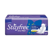 Stayfree Dry Max All Night Sanitary napkins (28 Count) & All Night XL Dry Max Cover Sanitary Napkins - 42 Pads (Super Saver Pack) Combo
