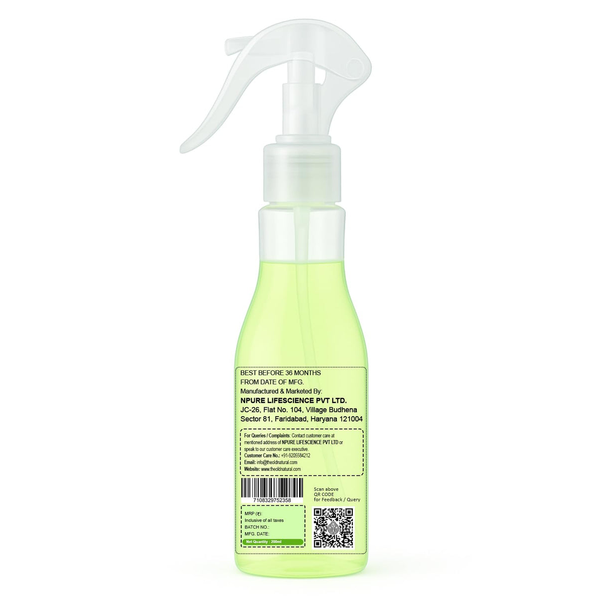 The Old Natural Snif Premium Room Freshener Spray | Natural Essential Oils | Long-Lasting 1000+ Sprays for Room, Car & Living Space (Green Pulse/Bloom Burst)