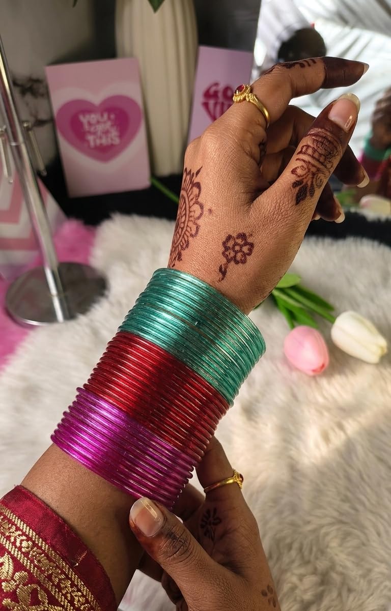 NMII Glass with Plain and Simple Design Glossy Finished Fancy Bangle Set For Women and Girls | Glass Bangles | Stylish Women's Bangles