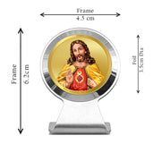 DIVINITI 24K Gold Plated Religious Car Dashboard Frame | Premium God Idol Frame for Car, Home Mandir & Office Table | Spiritual Gift, Decorative Showpiece | Jesus Christ