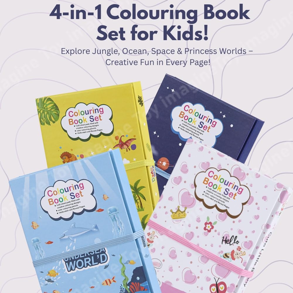 Toy Imagine Coloring Book Set for Kids, Pack 4