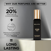 Bella Vita Luxury CEO Man Eau De Parfum Perfume with Lemon, Lavender, Tonka, Mandarin & Vetiver|Premium, Long Lasting Woody Fragrance for Men, 20 ML