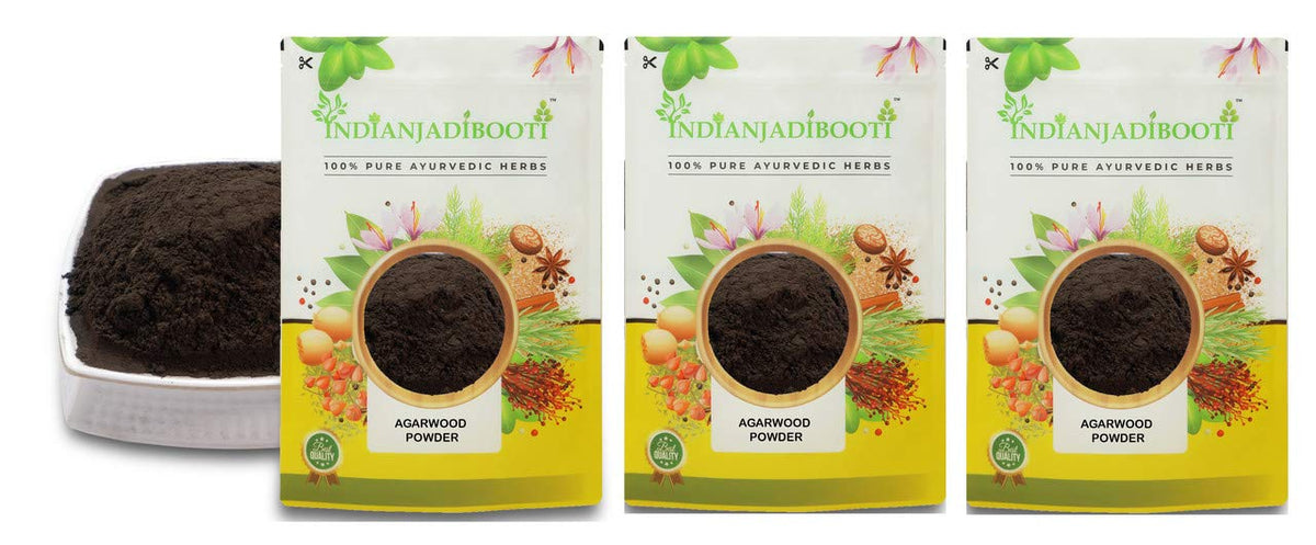IndianJadiBooti Agarwood Powder (900g Pack of 3) | Raw Agar Wood Dust (Oud) for Dhoop & Incense Making | Aquilaria Agallocha | Natural Havan Samagri | Non-Perfumed Base Material