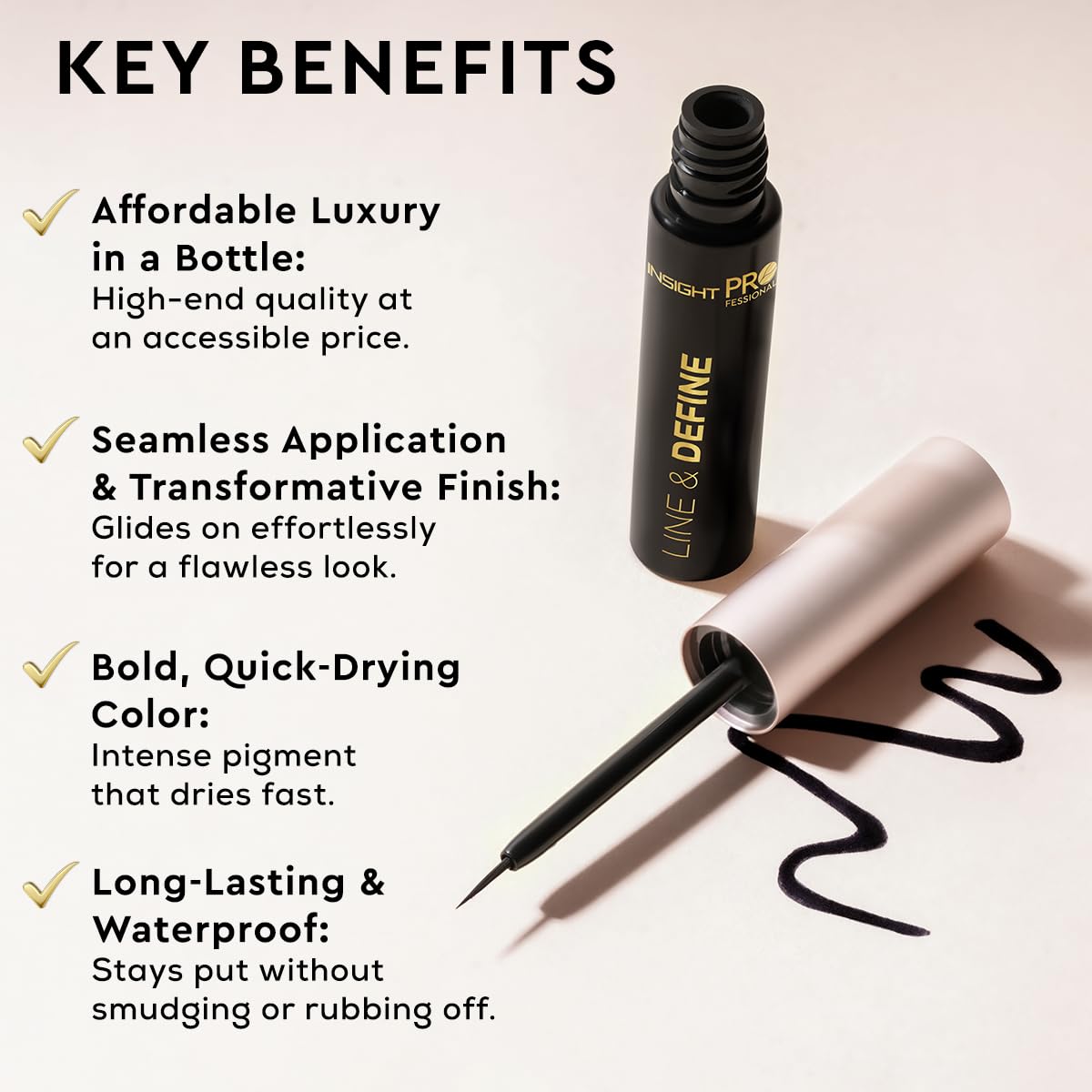 INSIGHT Professional Line & Define Eyeliner - 5g | Intensely Pigmented | Quick Drying | Long Lasting | Smudgeproof | Waterproof | Rub-resistant Formula (Pack of 2)