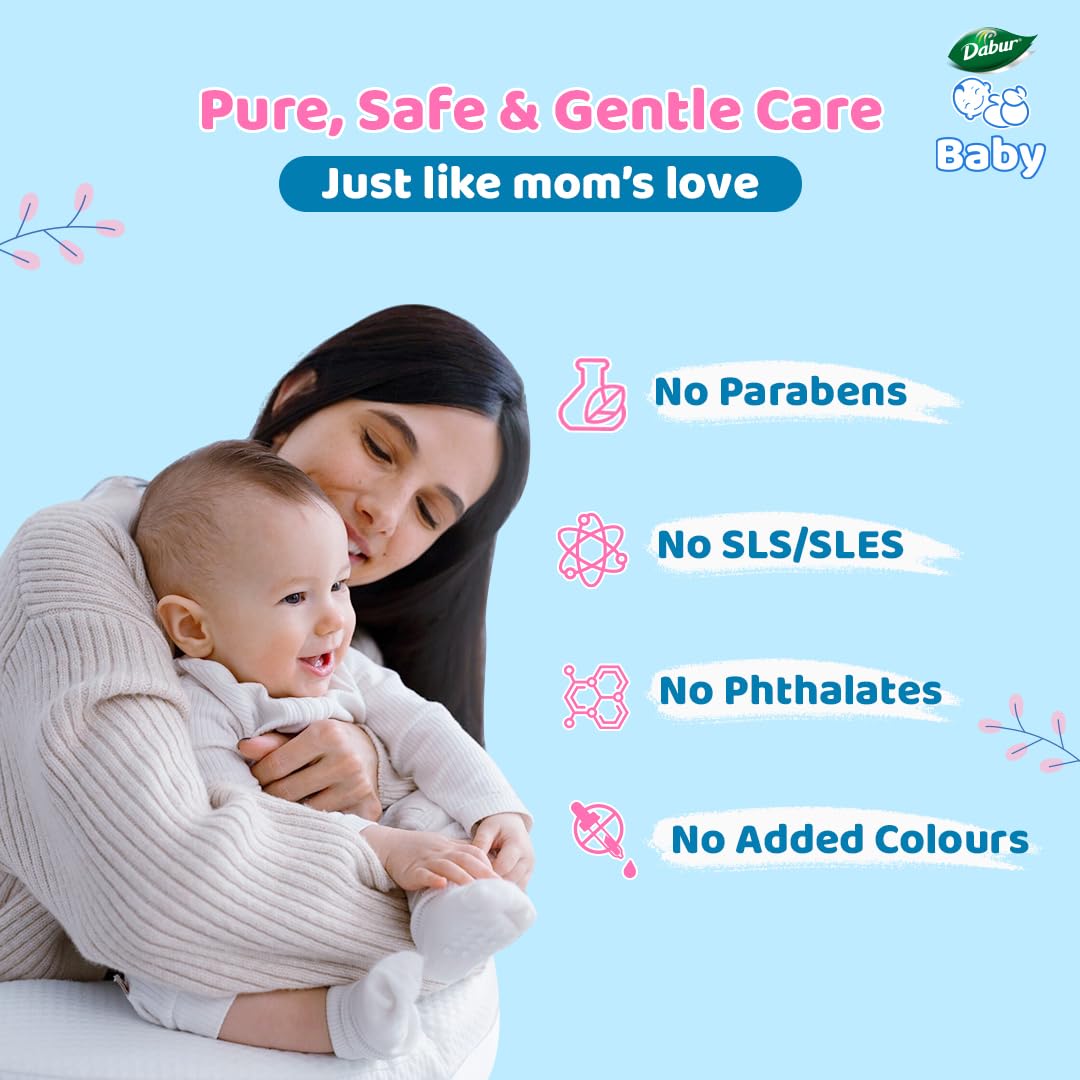 Dabur Baby Lotion: pH 5.5 Balanced for baby skin | No Harmful Chemicals | Contains Aloe Vera, Licorice and Almonds | Hypoallergenic and Dermatologically Tested | No Paraben and Phthalates - 200 ml
