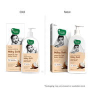 Mother Sparsh Milky Soft Head to Toe Baby Wash & Baby Shampoo-400ml with Milk Protein & Shea Butter | Ph balanced & Paraben free 2 in 1 Moisturizing Natural Baby Body Wash & Shampoo