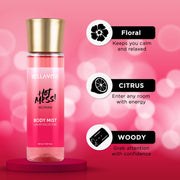 Bella Vita Luxury Hot Mess Woman Body Spray Mist Perfume with Citrus Mandarin, Passionfruit, Rose, Jasmine, Vanilla & Musk Long Lasting Fragrance, 150ML