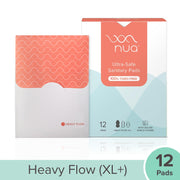 Nua Combo - 12 Ultra Safe Pads with Disposable Covers | upto 100% Leak Protection | Suitable for Heavy Flow | Wider back | Comfortable | Rash Free + Vegan Leather Pouch