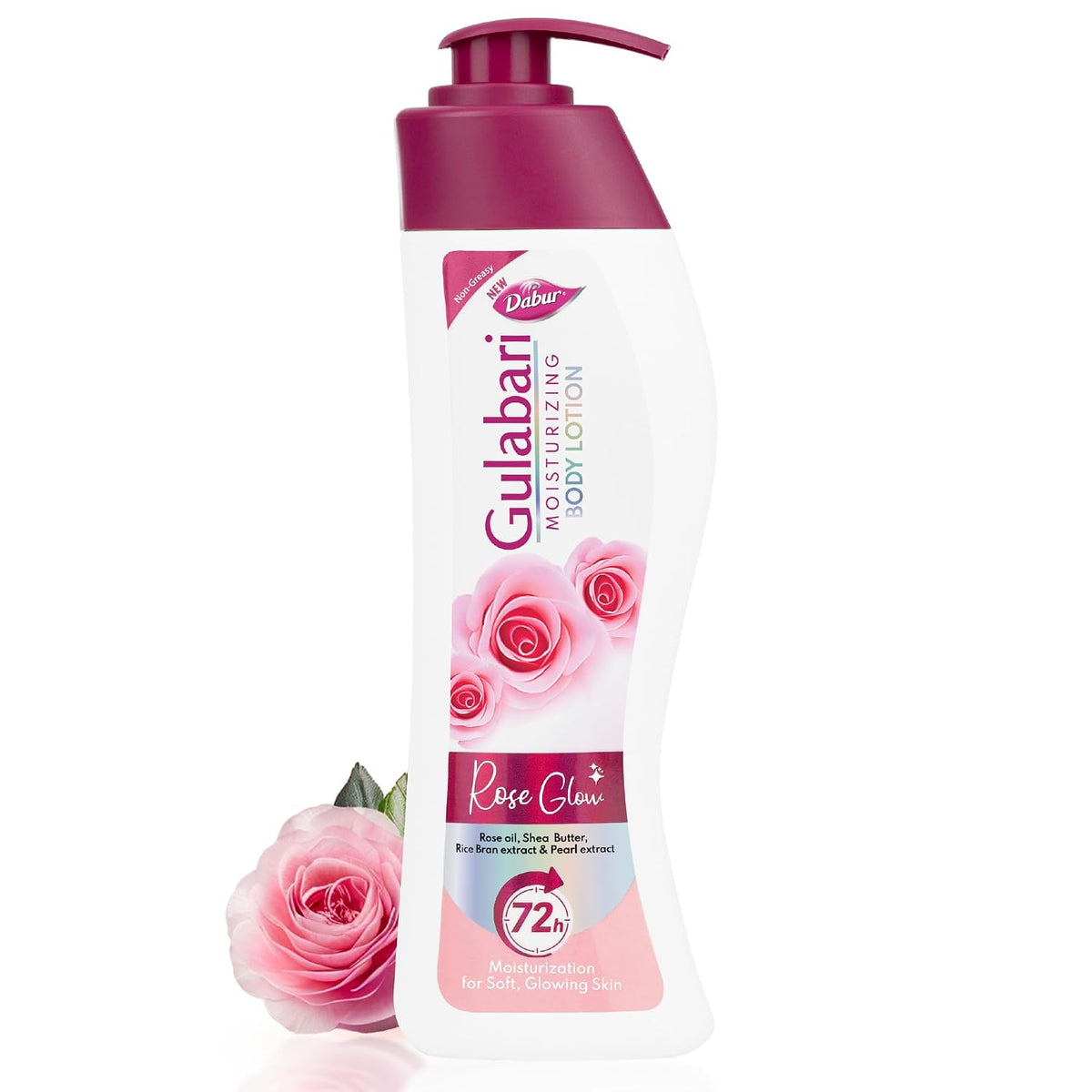 Dabur Gulabari Moisturizing Body Lotion – 400 ml | For Men & Women | Dry Skin Care | With 100% Organic Rose Oil & Shea Butter | Dermatologically Tested | Paraben Free | 72 Hour Moisturisation