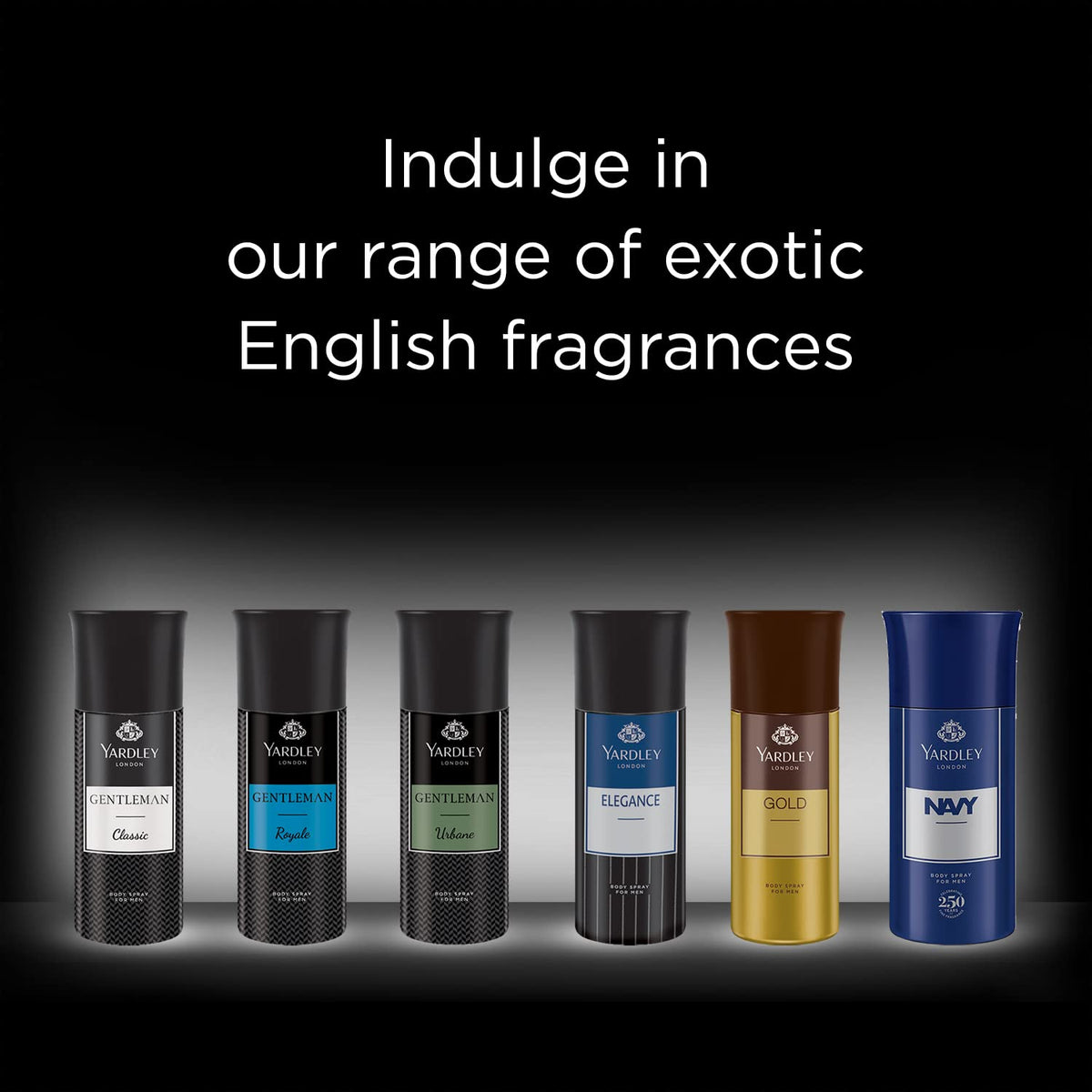 Yardley London Gentleman Range Deo Body Spray Tripack (Classic + Urbane + Royale) for Men, 150ml Each (Pack of 3)
