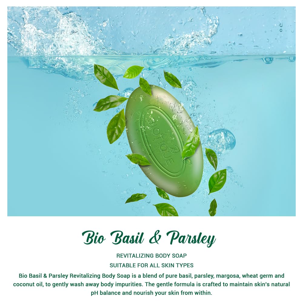 Biotique Basil & Parsley revitalizing Bathing Bar 150g x 3
